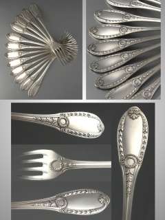 Antique French Silverplated Flatware Set, Neoclassic  
