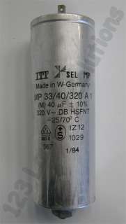 Wascomat Front Load Washer Capacitor 40 MF 320V  