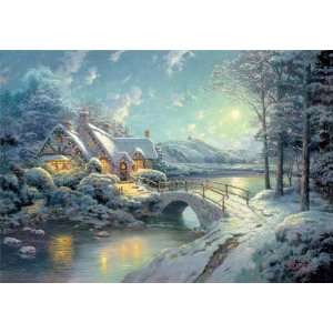 Thomas Kinkade   Christmas Moonlight SN Canvas