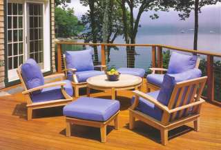   Grade A Teak Wood 5 pc Outdoor Garden Patio Sofa Lounge Chair Set New