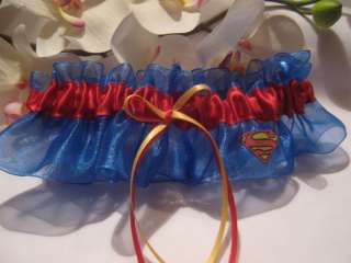 Handmade Superman Fabric Bridal Garter Prom Also Plus  