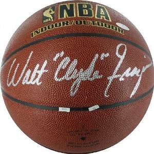 Walt Frazier Autographed Indoor/Outdoor Basketball with Clyde 