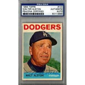 Walter Alston Autographed 1964 Topps Card PSA/DNA Slabbed #83113680