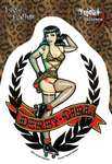 Sexy Fishnets DERBY GIRL Pinup Roller Derby Sticker  