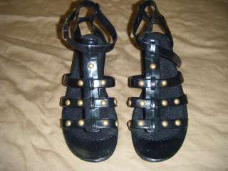 Black Designer Gladiator Jelly Sandal Shoes Sz 6.5 Stud Nomad Inspired 
