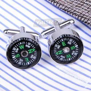 New fuctional compass silver CLR Cufflinks cf277  