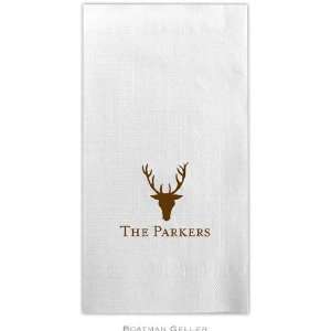   Linen Like Personalized Guest Towels (Stag Antlers)