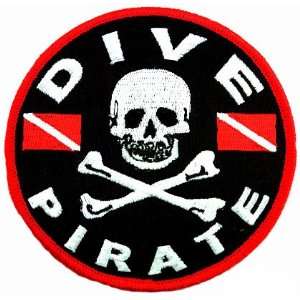  Dive Pirate Patch Embroidered Iron On Scuba Diving Jolly 