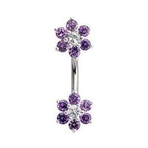 Belly button rings by GlitZ JewelZ ?   double flower   made with Laser 