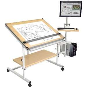  Home Drafting Table 48 x 36  Gray Frame, Maple Surface 