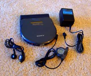 Rare Sony D 777 CD Player with AC, LCD remote, headphones, & Ext 