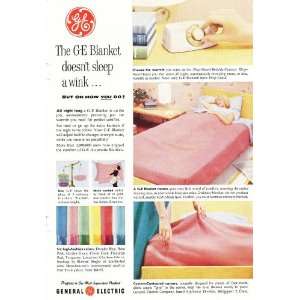 1954 Ad GE Blanket doesnt sleep a wink Electric Blanket pink Original 