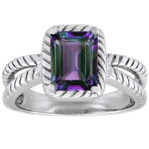  Lab Created Emerald Cut Alexandrite Ring(MetalWhite Gold,Size4.5