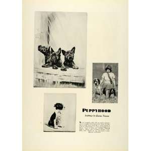   English Springer Spaniel Puppies   Original Halftone Print Home