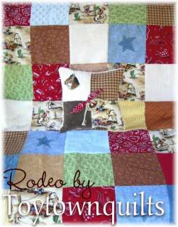 Western Cowboy Rodeo chenille baby quilt bedding set  