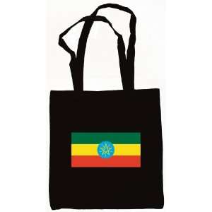 Ethiopia, Ethiopian Flag Tote Bag Black
