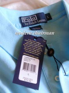 Ralph Lauren Mens Hammond Blue Mesh Polo Shirt NWT $75 Pink Pony Logo 