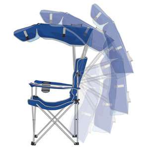   chair converts from a regular chair to a canopy chair in seconds