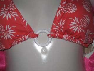 NWT~TOMMY BAHAMA~LADIES WHITE PINEAPPLE SWIMSUIT TOP~LG  