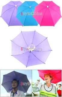 Outdoor Fishing Hands Free Nylon Sun Hat Cap Umbrella  