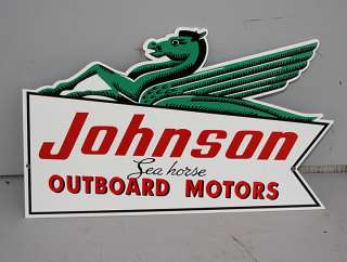 Green Seahorse JOHNSON OUTBOARD BOAT SIGN reissue  