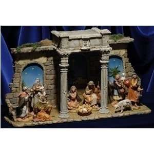 Fontanini 5 Nativity Scene with Lighted Stone Stable 10 Piece Set 