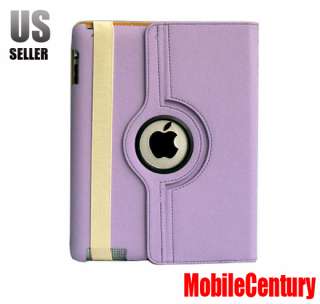 iPad 2 Purple Smart Cover Leather Case Rotating Stand  