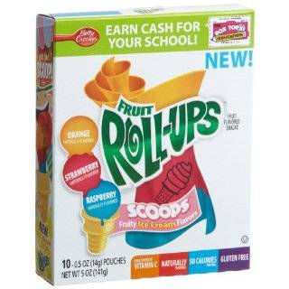 Fruit Roll Ups Fruit Flavored Snacks, Scoops, 10 Count Rolls (Pack of 