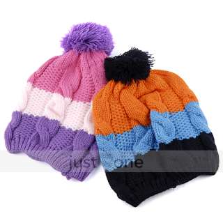 Cute Colors Baby Children Kids Girls Boys Stretchy Warm Winter Cap Hat 