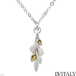 ITALY Attractive Necklace With Cubic zirconia and Simulated gems Made 