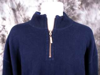 Kirkland Mens 1/4 Zip Pullover Sweatshirt Navy Blue Large  