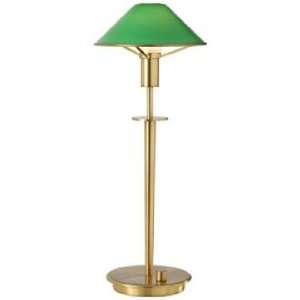  Holtkoetter Antique Brass Green Glass Desk Lamp