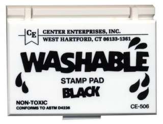 Washable Stamp Pad, Black Ink Pad Non toxic, Child Safe Ink. Unscented 