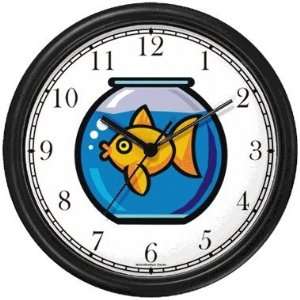 Goldfish in Bowl Animal Wall Clock by WatchBuddy Timepieces (Hunter 