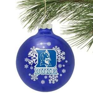 Duke Blue Devils Royal Blue Snowflake Glass Ornament  