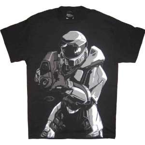  Halo 3 Posterized Gun Pointing T shirt Black Sports 