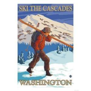  Ski the Cascades, Cascade Mountains, Washington Giclee 