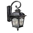 NEW 3 Light Md Outdoor Wall Lighting Fixture, Black Silver, Clear Seed 