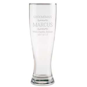  Personalized Groomsmen Beer Glass 