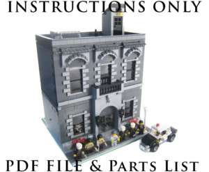 Lego Custom City Police Station modular   INSTRUCTIONS  