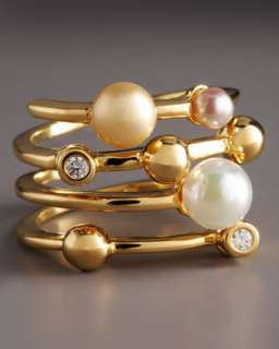 Majorica Four Band Pearl Ring