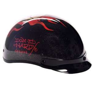 Ed Hardy 1/2 Helmet   Flaming Skull   Size  XL