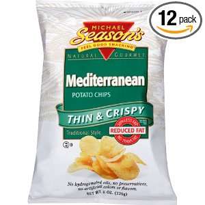 Michael Seasons Thin and Crispy Potato Chips Mediterranean, 8 Ounce 