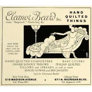 1927 Ad Eleanor Beard Handmade Home Quilts Blankets Pillows Bedding 