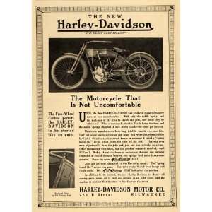  1912 Ad Harley Davidson Motors Comfortable Motorcycles Bike 