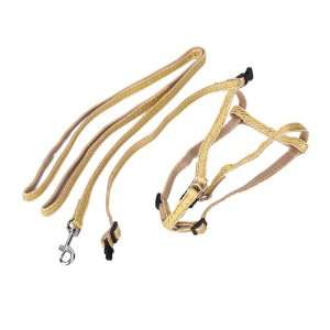  Dog Pet Golden Nylon Rope + Collar + Harness Belt Pet 