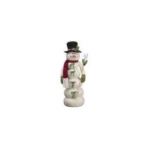  23 Plush Stacked Snowman with Shovel and Holly Christmas 