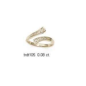  14k Yellow Gold Toe Ring with Genuine Diamonds 0.08 Ct 