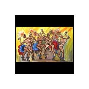  NOVICA Cubist Painting   Dancing Samba