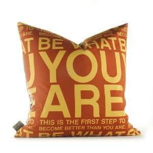  Inhabit You Are Graphic Pillow   in Sunflower and Rust 